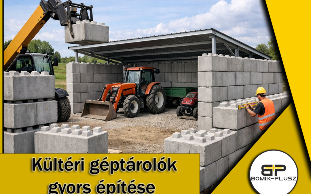 Betonblokkok a kültéri géptárolók gyors építéséhez