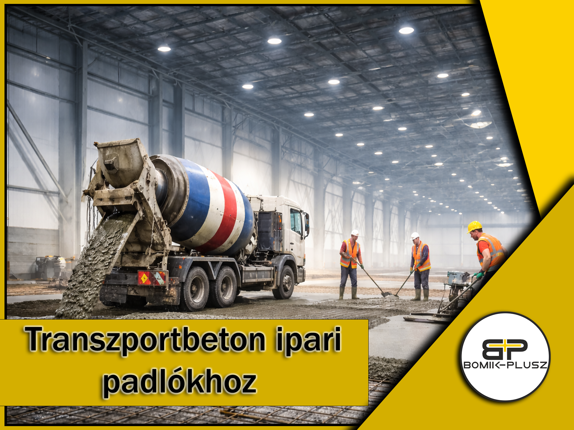Transzportbeton ipari padlókhoz – nagy teherbírású megoldás a Bomik-Plusztól