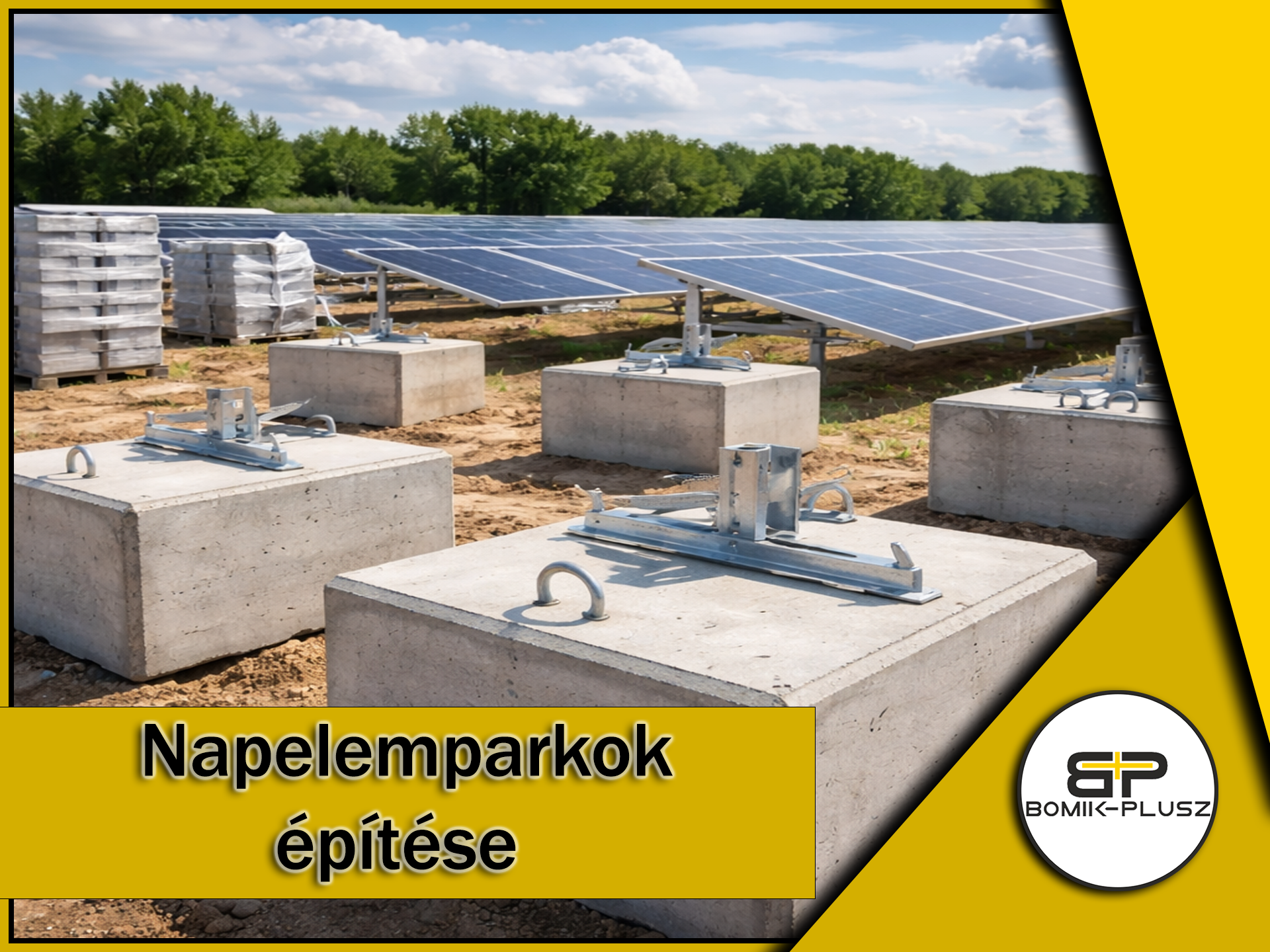Betonblokkok napelempark építéséhez a Bomik-Plusztól Betonblokkok napelempark építéséhez a Bomik-Plusztól