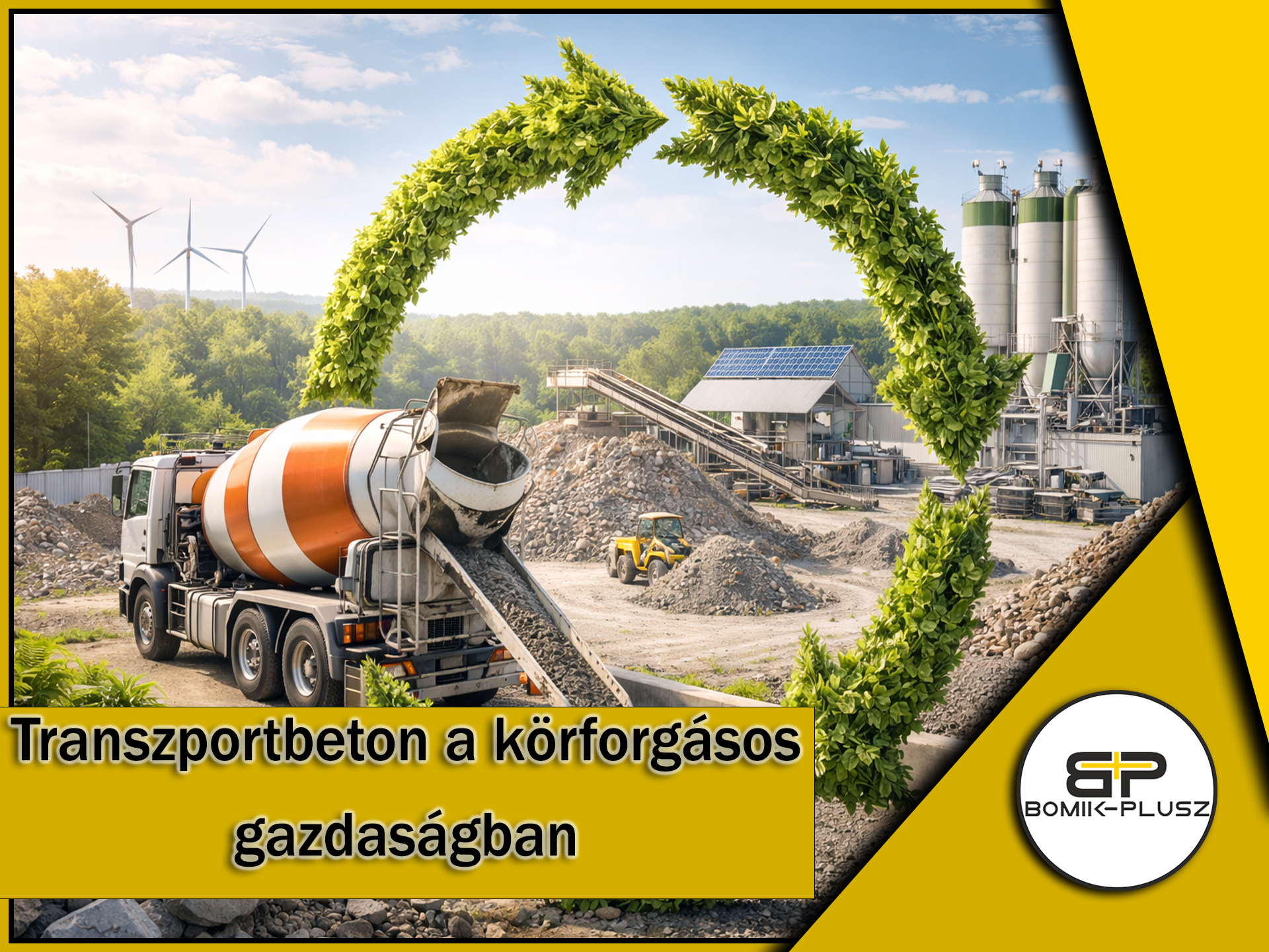 Fenntartható transzportbeton gyártása körforgásos gazdasági elvek szerint.
