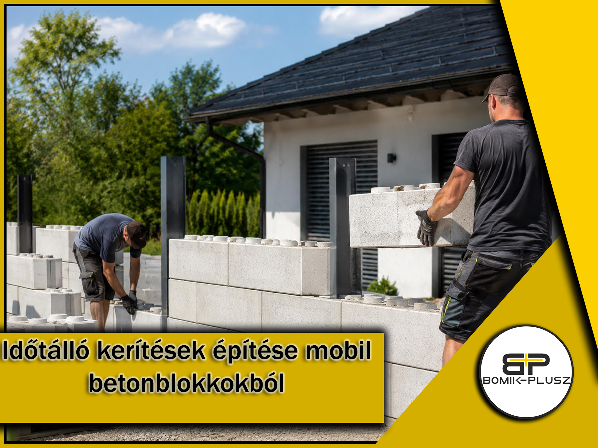 Időtálló kerti támfal és kerítésalap építése Bomik mobil betonblokkokból Bükkábrányban. Időtálló kerti támfal és kerítésalap építése Bomik mobil betonblokkokból Bükkábrányban.