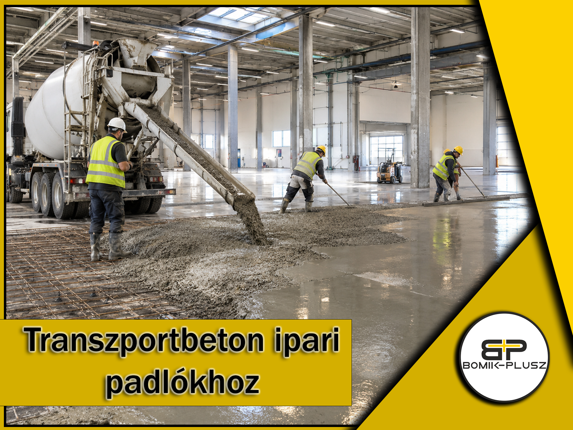 Transzportbeton ipari padlókhoz és csarnokok alapozásához a Bomik-Plusz Kft.-től